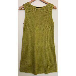 Linda Allard Ellen Tracy Women's Lime Green Sleeveless Knit Sweater Top Size M‎